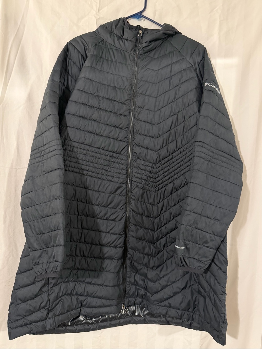 Columbia Black Hooded Long Quilted Packable Puffer Coat
